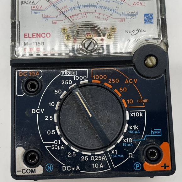 Vtg Elenco Multimeter Analog Volts Ohms Electrical Circuit Tester Probes AC/DC - Picture 3 of 6